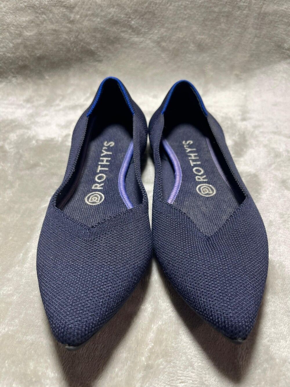 Rothy's The Point Pointed Toe Flats Women's Size 7.5 Navy Blue Shoes
